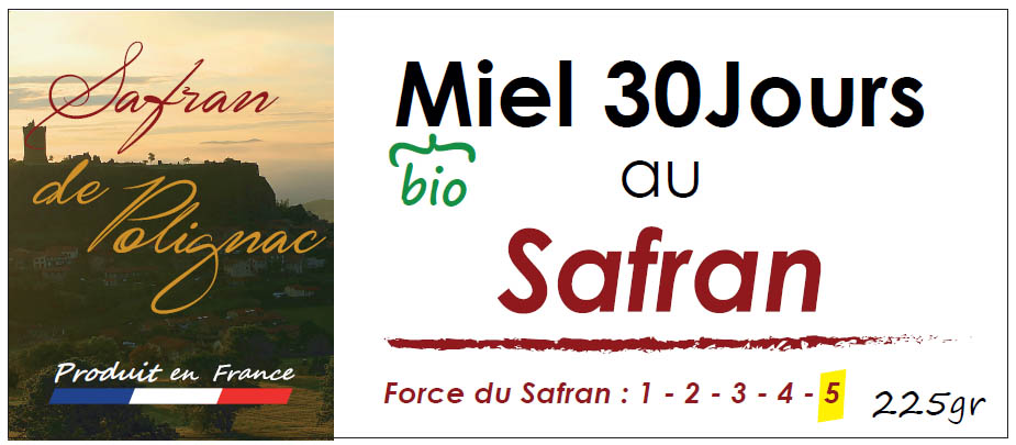 Safran de Polignac. Produit en Champagne, France.